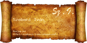 Szebeni Iván névjegykártya