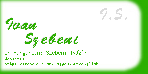 ivan szebeni business card